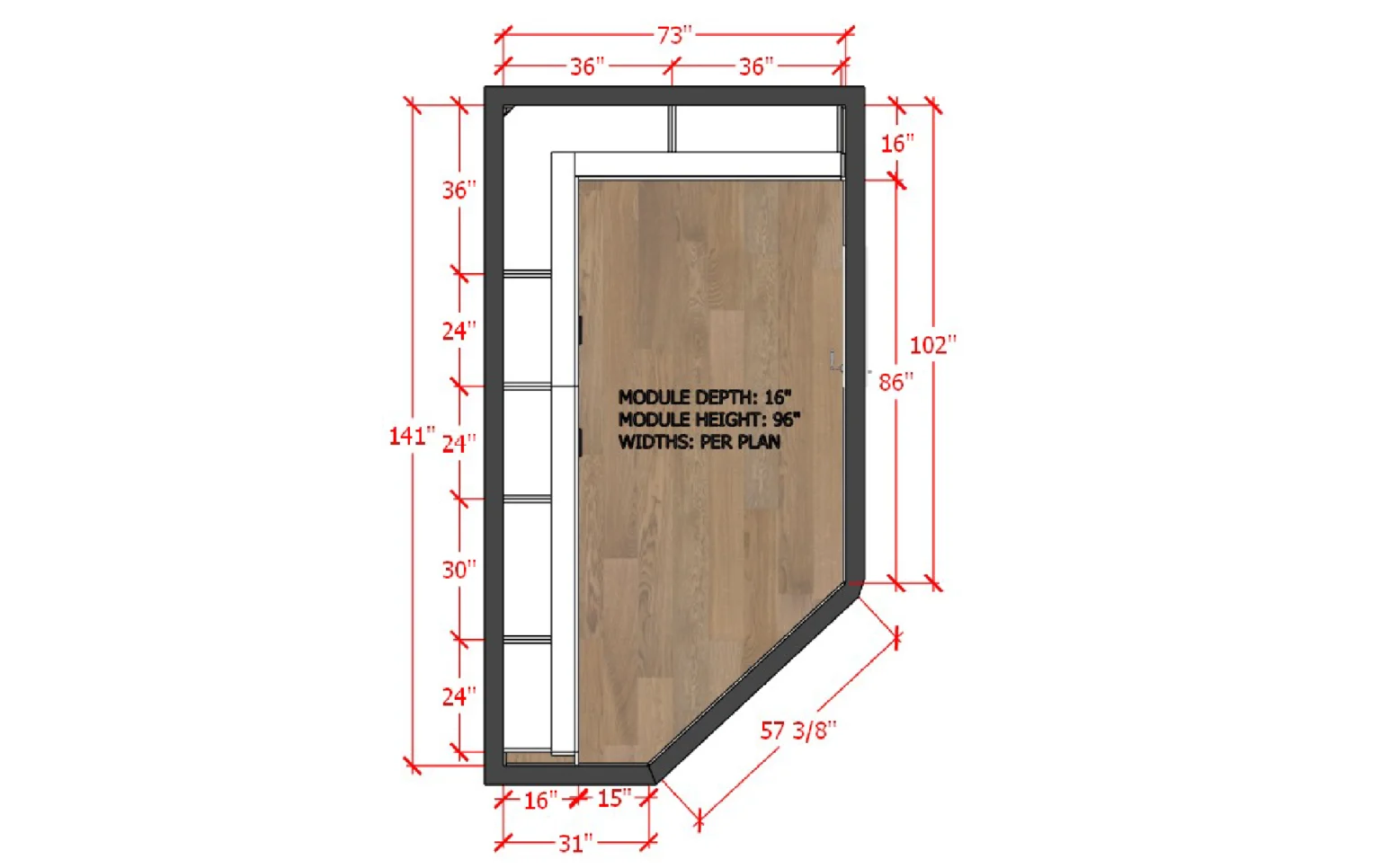 Closet 1 floor plan